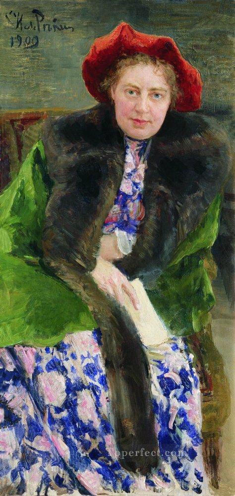 portrait of nadezhda borisovna nordman severova 1909 Ilya Repin Oil Paintings